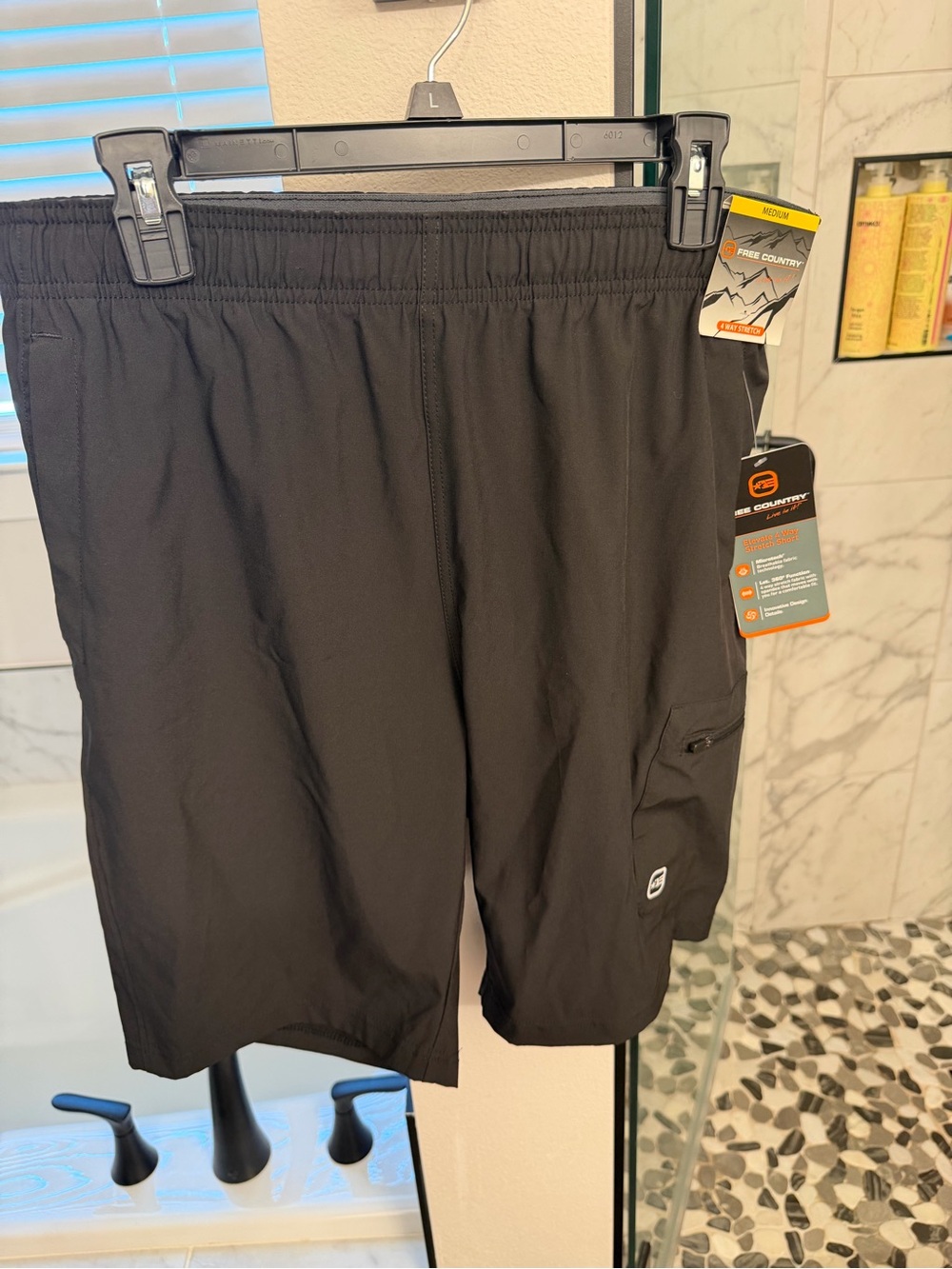 Free Country Black Lightweight Active Cargo Shorts